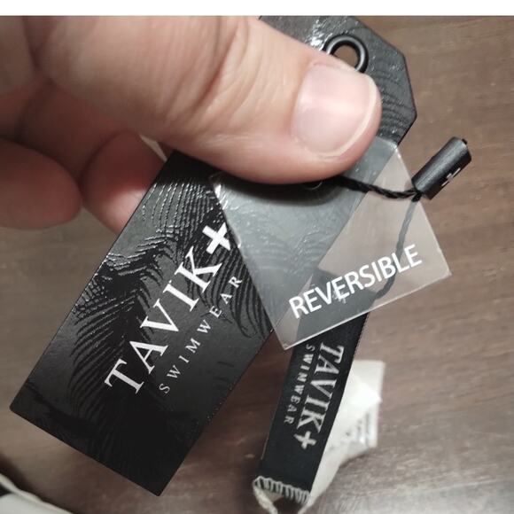 Tavik Swimwear NWT Size XS Black White Stripe Daydreamer Reversible Bikini Top - Picture 5 of 5